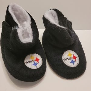 Steelers Black Kids Slippers Size Small S Forever